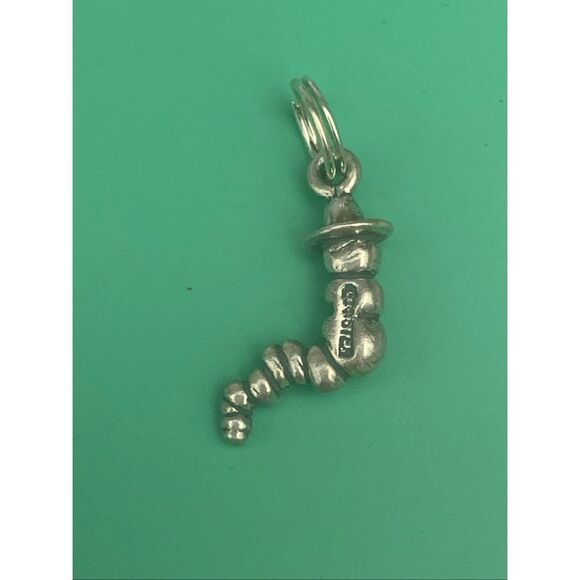 .925 Garden Worm Sterling Silver Jewelry Charm #plants #gardner - Picture 2 of 3